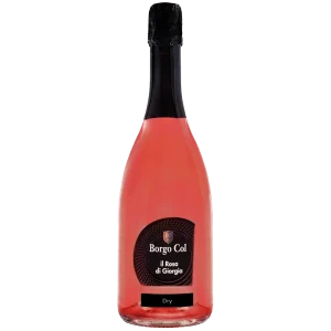 Il Rosa Di Giorgia Dry, een verfrissende mousserende rosé wijn van Borgo Col, ideaal als aperitief.