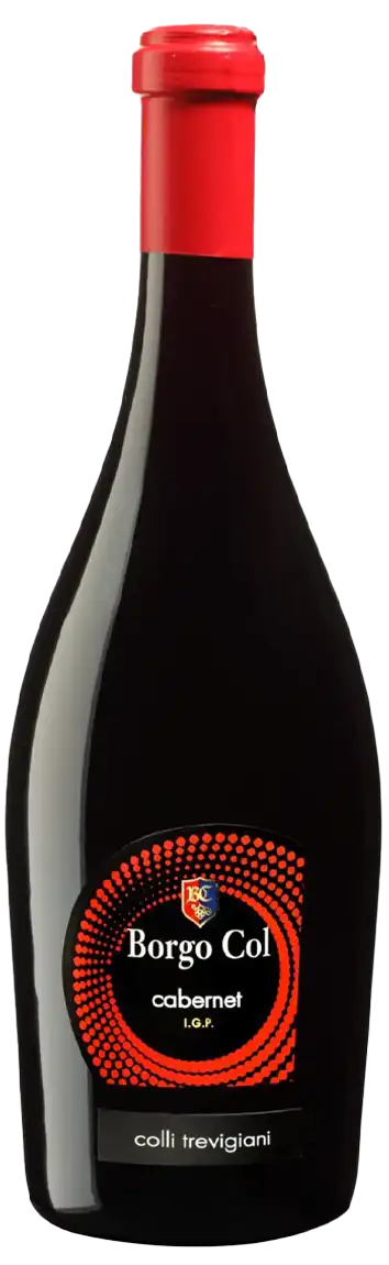 Fles Cabernet Colli Trevigiani rode wijn van Borgo Col, uit de regio Treviso, Italië.